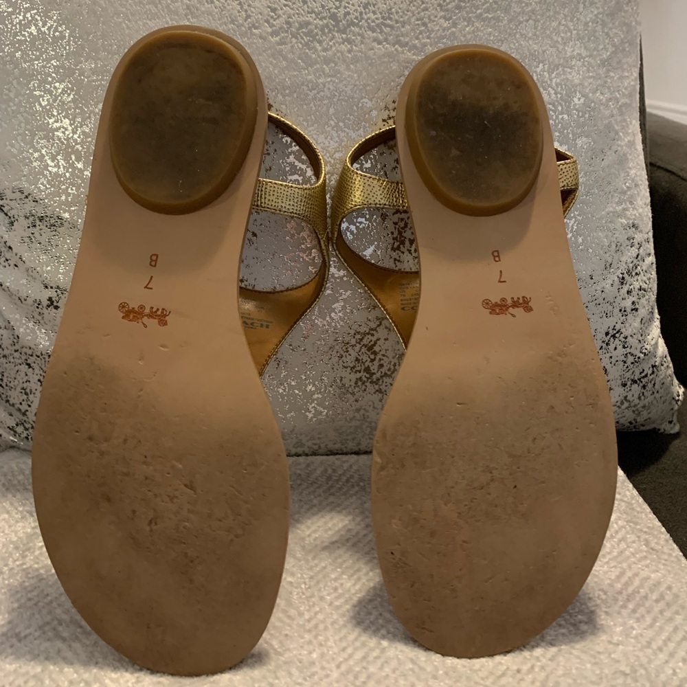 Coach Gold Sandals - Picture 4 of 5